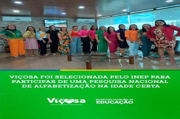 Viçosa foi selecionada pelo INEP para participar de uma pesquisa nacional de alfabetização na idade certa
