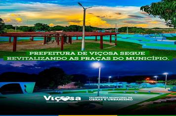 Com recursos próprios, Prefeitura revitaliza a Praça Antônio Gomes da Silva