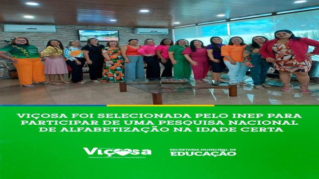 Viçosa foi selecionada pelo INEP para participar de uma pesquisa nacional de alfabetização na idade certa