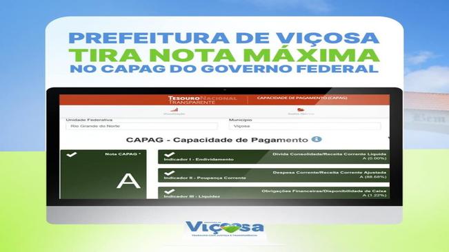 Prefeitura de Viçosa tira nota máxima no CAPAG do governo federal