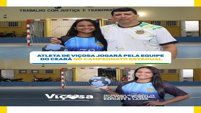 Atleta de Viçosa jogará pela equipe do Ceará no Campeonato Estadual de Handebol.