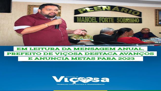 Prefeito Ramon Alves realizou a leitura da Mensagem Anual