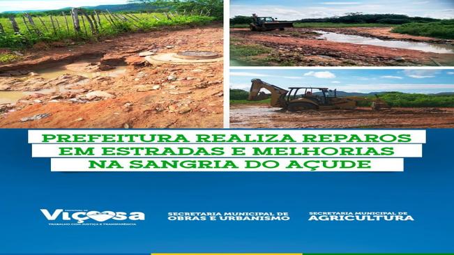 Prefeitura realiza reparos em estradas e melhorias na sangria do açude